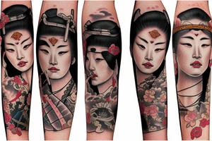 female samurai tattoo idea