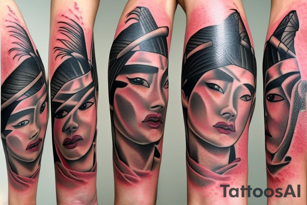 female samurai tattoo idea