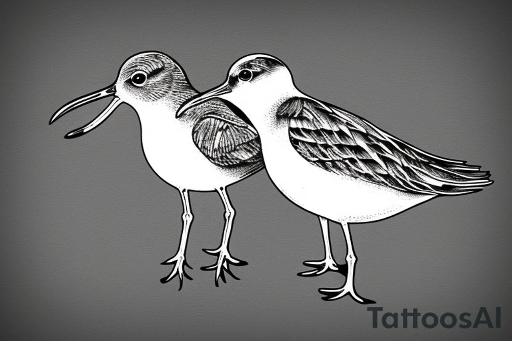 sandpiper with a pipe in its mouth tattoo idea