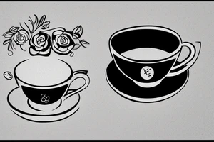 Cup of tea on saucer with cigarette tattoo idea