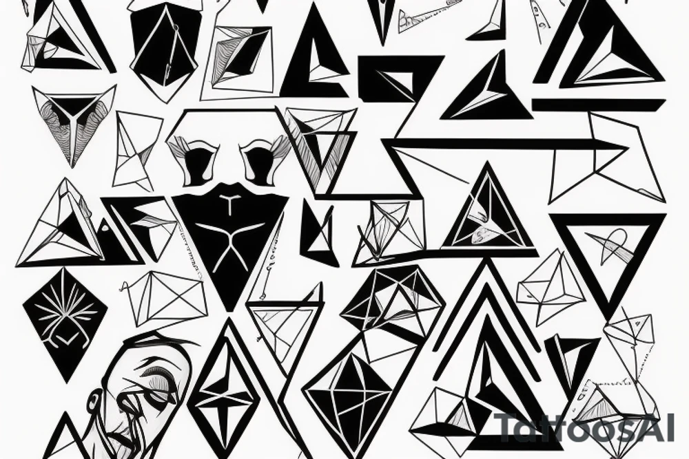 triangle with someone’s face in it tattoo idea