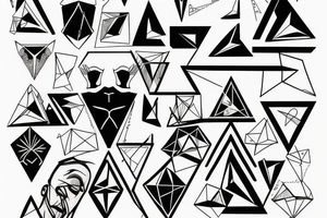 triangle with someone’s face in it tattoo idea