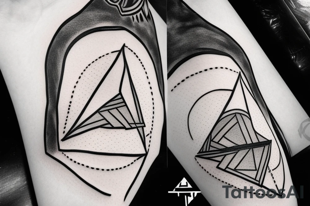 triangle with someone’s face in it tattoo idea