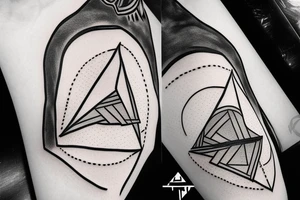 triangle with someone’s face in it tattoo idea