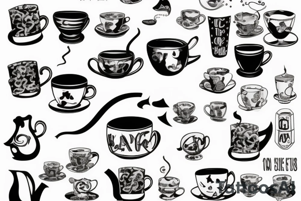 Cup of tea and cigarette tattoo idea