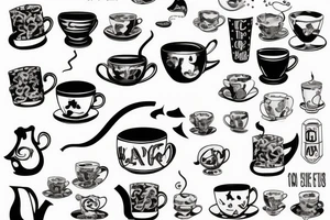 Cup of tea and cigarette tattoo idea
