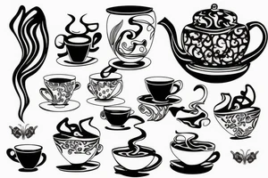 Cup of tea and cigarette tattoo idea