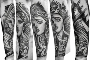 poseidon with spear tattoo idea