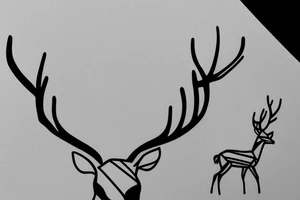 one line single line deer tattoo idea