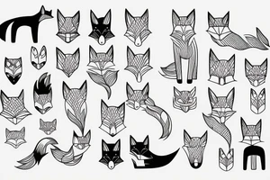 one line, single line fox tattoo idea