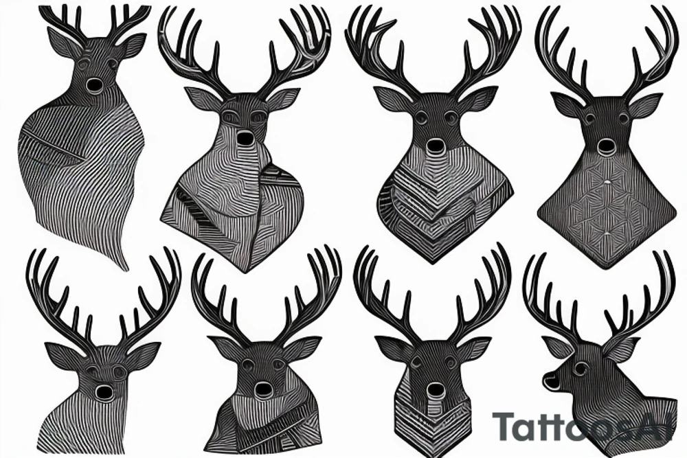 one line deer tattoo idea