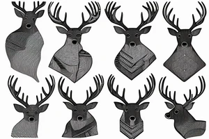 one line deer tattoo idea