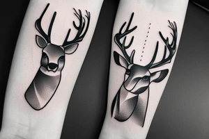 one line deer tattoo idea
