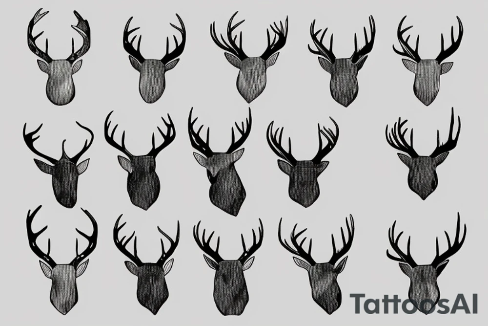 one line deer tattoo idea