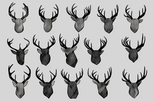 one line deer tattoo idea