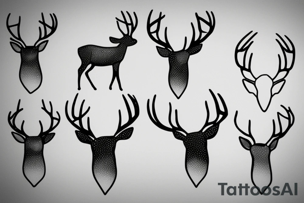one line deer tattoo idea