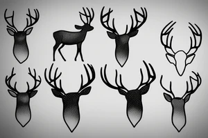 one line deer tattoo idea