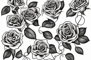 Roses with vines around a mirror tattoo idea
