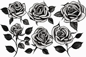 Roses with vines around a mirror tattoo idea