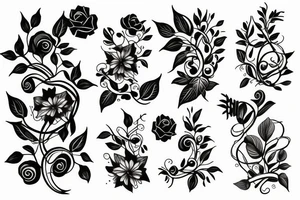 Flower vines tattoo idea