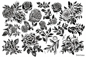 Flower vines tattoo idea