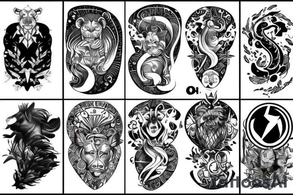 Leo zodiac but also swimming related tattoo idea