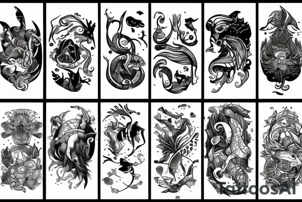 Leo zodiac but also swimming related tattoo idea