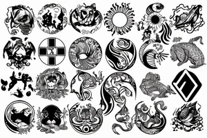 Leo zodiac, water, swimming tattoo idea
