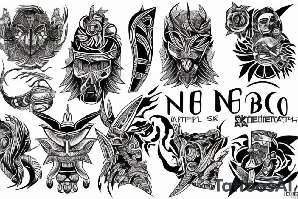 neo tribal berlin style tattoo flash tattoo idea