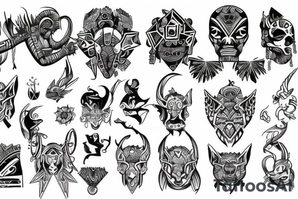 neo tribal berlin style tattoo flash tattoo idea