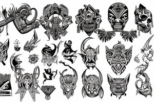 neo tribal berlin style tattoo flash tattoo idea