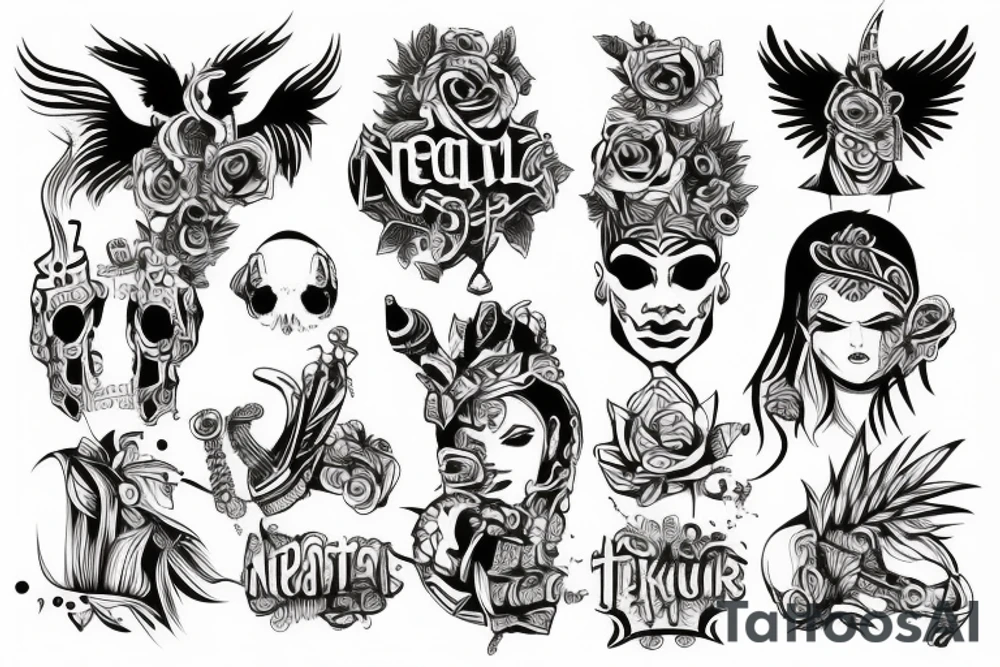 neotribal berlin style tattoo flash tattoo idea