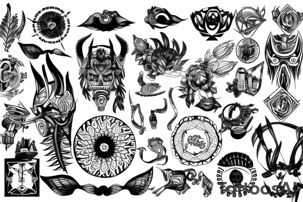 neotribal berlin style tattoo flash tattoo idea