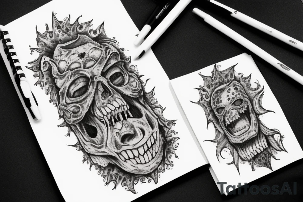 monster on the neck tattoo idea