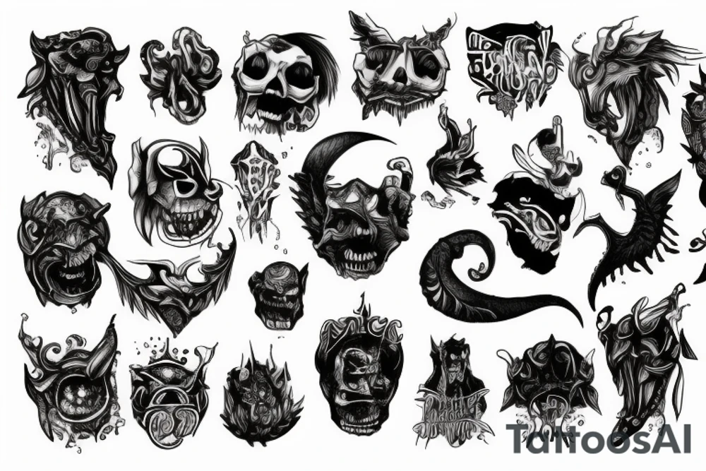 monster on the neck tattoo idea