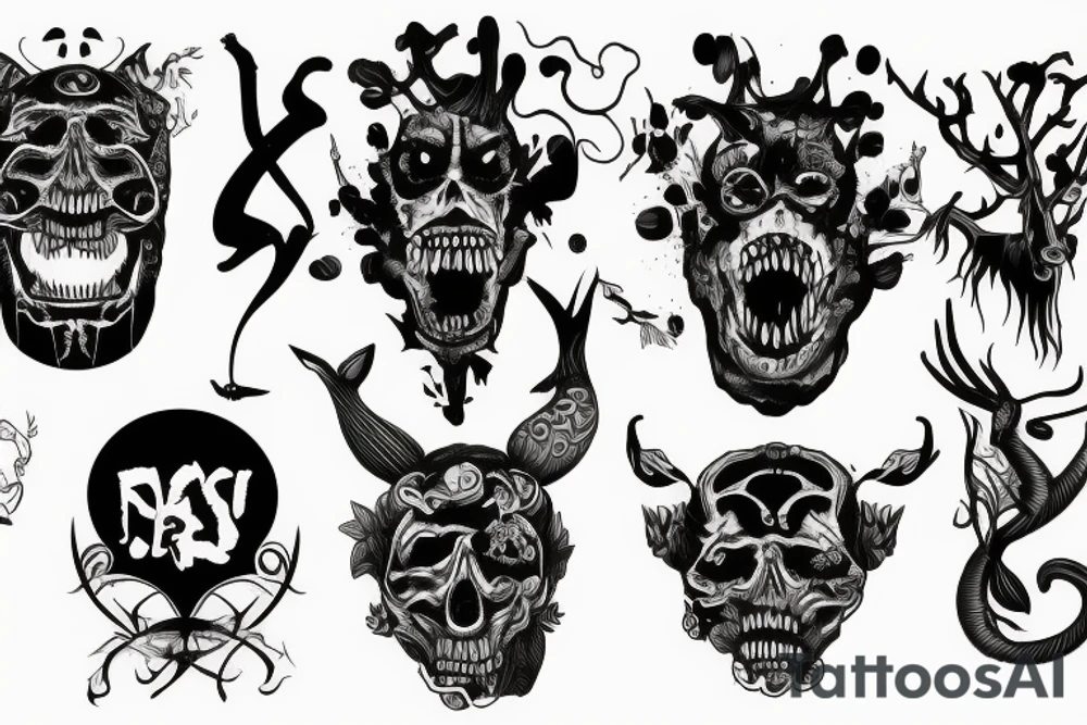 monster on the neck tattoo idea