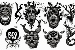 monster on the neck tattoo idea