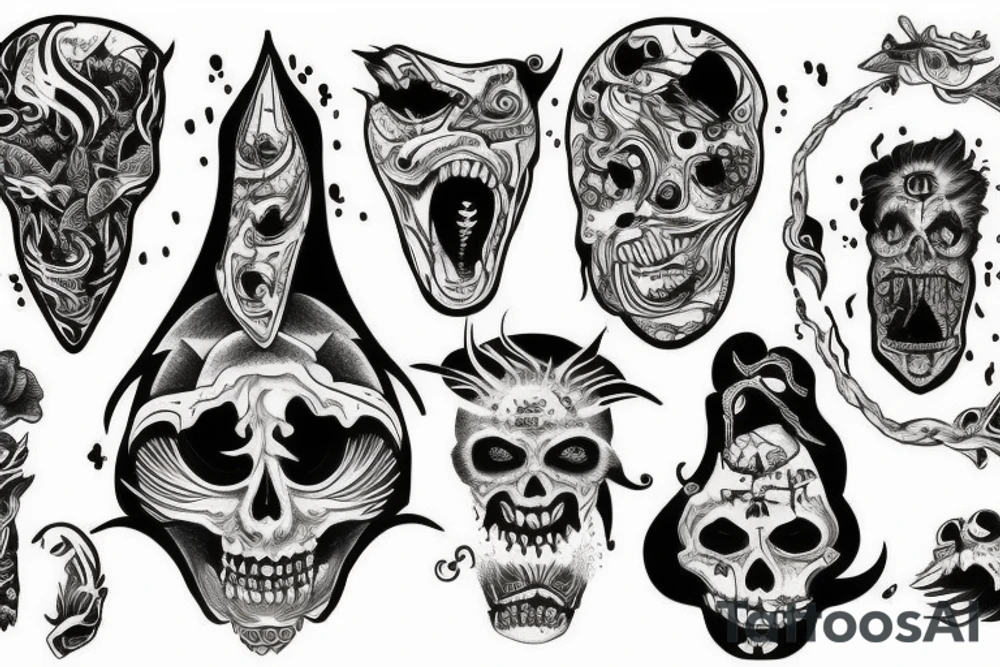 monster on the neck tattoo idea