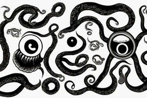 monster, tentacles, eye tattoo idea