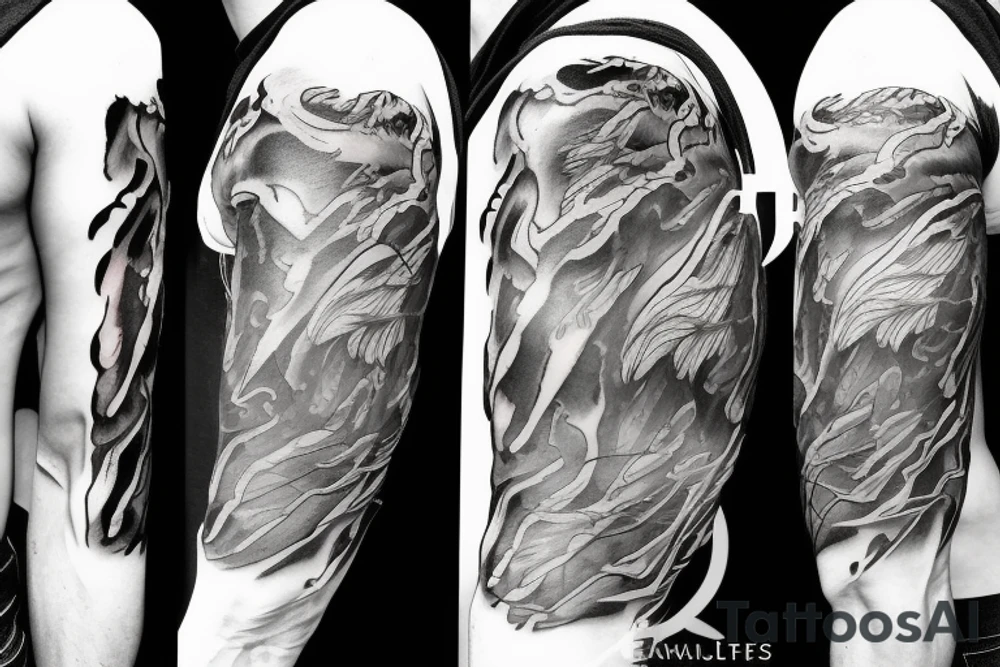 angry zeus holding a lightning bold tattoo idea