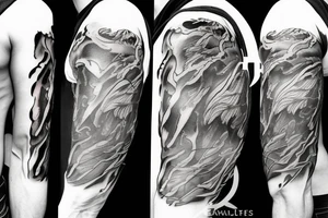 angry zeus holding a lightning bold tattoo idea