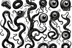 monster, tentacles, eye tattoo idea