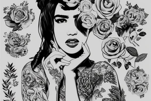 Dua lipa pin up tattoo idea
