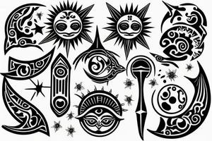 sun and moon mixed tattoo idea