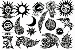 sun and moon mixed tattoo idea