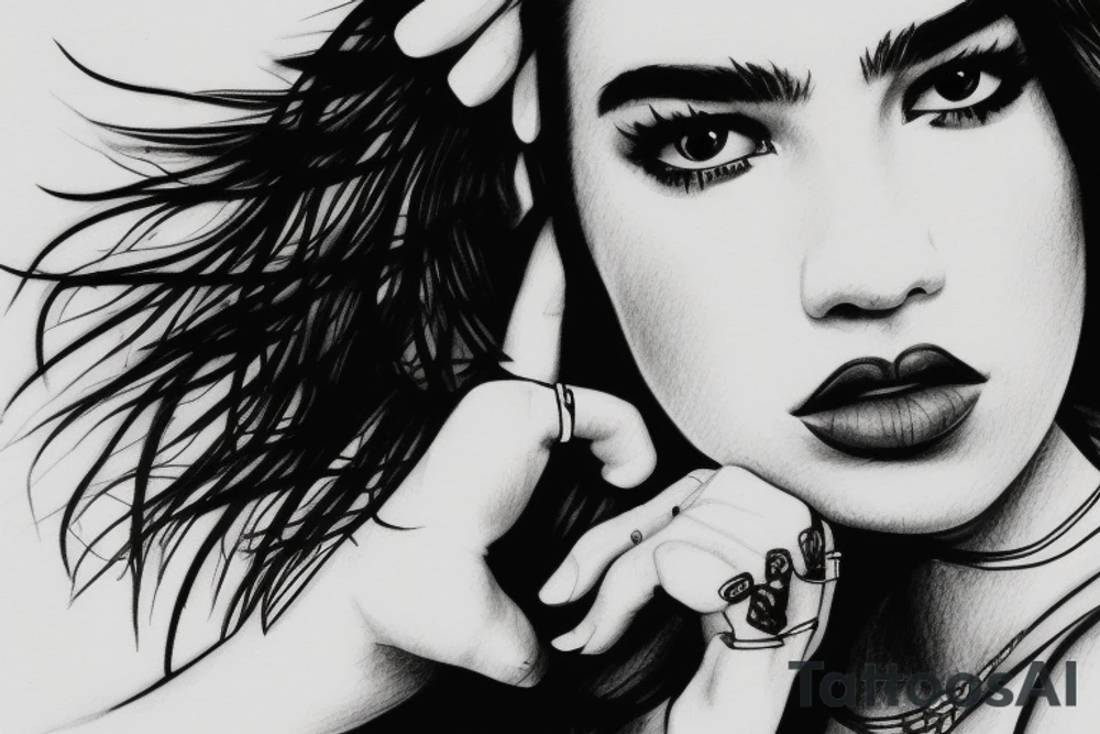 Dua lipa body outline tattoo idea