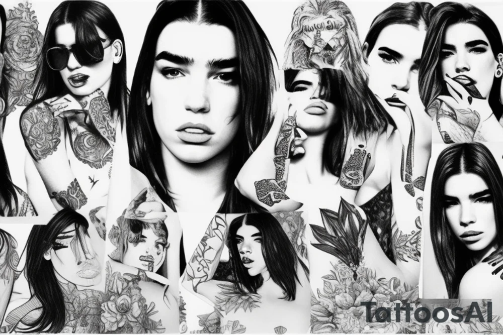 Dua lipa body outline tattoo idea