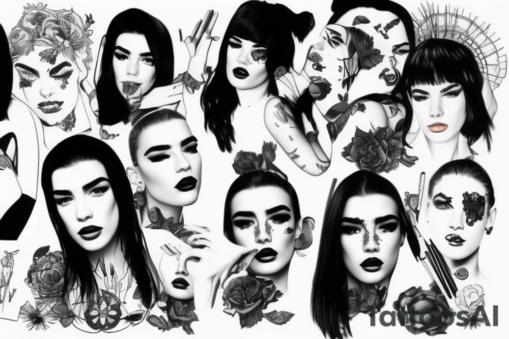 Dua lipa face make up tattoo idea