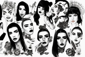 Dua lipa face make up tattoo idea