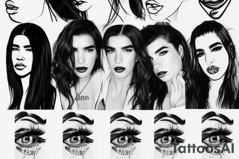 Dua lipa face make up tattoo idea